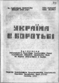 Україна в боротьбі: ед-мемуар Генерального Секретаря Закордонних Справ Української Головної Визвольної Ради на Мирову Конференцію в Парижі