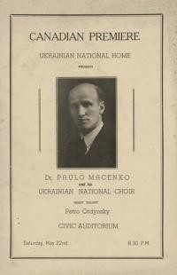 Ukrainian National Home presents: Dr. Paulo Macenko and his Ukrainian National Choir