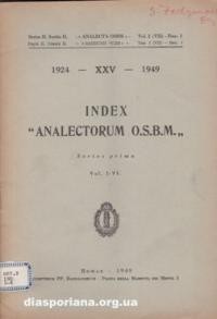 Index “Analectorun O.S.B.M.” vol. 1-6