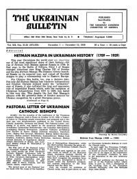 The Ukrainian Bulletin. – 1959. – No. 21-22 (277-278)