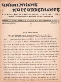 Ukrainische Kulturberichte. n. 19