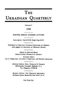 The Ukrainian Quarterly 1949: Index