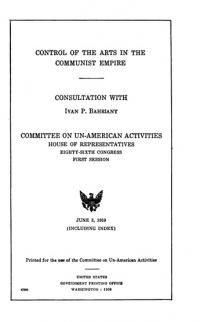 Control of the arts in the Communist empire; Consultation with Ivan P. Bahriany. Eighty-sixth Congress, first session. June 3, 1959