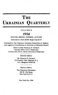 The Ukrainian Quarterly 1954: Index