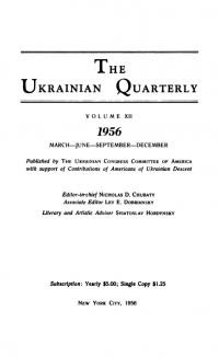 The Ukrainian Quarterly 1956: Index