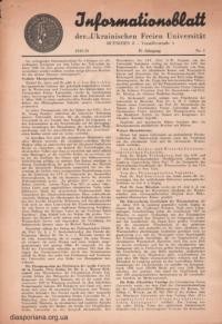 Informationsblatt der UFU. – 1949-50. – N. 1