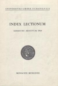 Index Lectionum Semestre Aestivum 1968