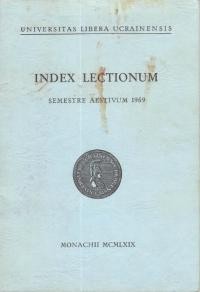 Index Lectionum Semestre Aestivum 1969