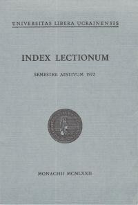 Index Lectionum Semestre Aestivum 1972