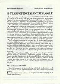 40 years of Incessant Struggle