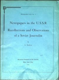 Kotlyar A. Newspapers in the USSR. Recollections and Observations of a soviet Journalist