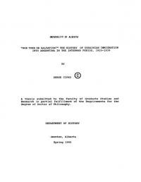 Cipko S. “Our tomb or Salvation?” : The History of Ukrainian Immigration into Argentina in the Interwar Period 1920-1939