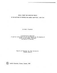 Krawchuk A. Social theory and christian praxis in the wrigtings of Mitropolitan Andrei Sheptytsky 1899-1944