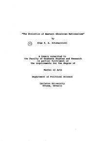 Szkabarniski O. S. A. The Evolution of Eastern Ukrainian Nationalism