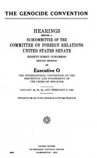 The Genocide Convention. International Convention on the Prevention and Punishment of the Crime of Genocide