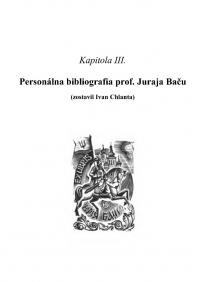 Personálna bibliografia prof. Juraja Baču