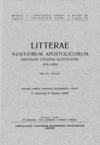 Litterae Nuntiorum Apostolicorum Historiam Ucrainae Illustrantes (1550-1850). Vol. 12: (1670-1674)