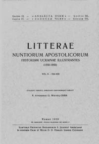 Litterae Nuntiorum Apostolicorum Historiam Ucrainae Illustrantes (1550-1850). Vol. 2: (1594-1608)