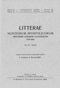 Litterae Nuntiorum Apostolicorum Historiam Ucrainae Illustrantes (1550-1850). Vol. 8: (1652-1656)