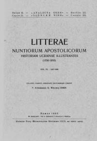 Litterae Nuntiorum Apostolicorum Historiam Ucrainae Illustrantes (1550-1850). Vol. 9: (1657-1659)