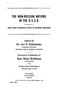 Dobriansky L, McMahon B. The Non-russian Nations in the U.S.S.R. Focal Point in America’s Policy of National Liberation