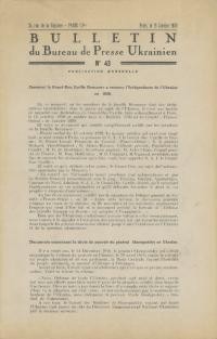 Bulletin du Bureau de Presse Ukrainien. – 1939-1940