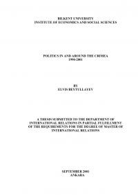 Beytullayev E. Politics in and around the Crimea 1990-2001