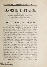 Ван ден Брінк І. ВАжне питання