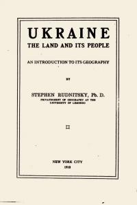 Rudnitsky S. Ukraine: the land and its people